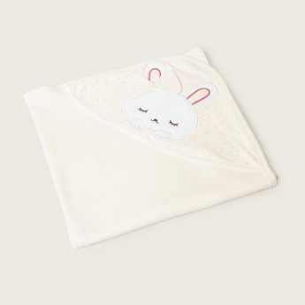 Juniors Bunny Embroidered Receiving Blanket - 80x80 cms