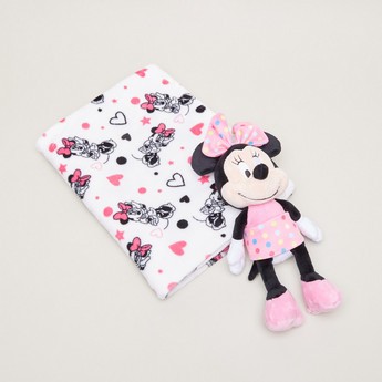 Disney Printed 2-Piece Fleece Blanket with Minnie Mouse Doll Set