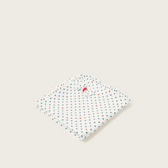 Juniors All-Over Polka Dot Print Receiving Blanket with Bow Detail