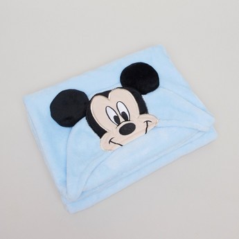 Disney Mickey Mouse Printed Fleece Blanket with Hood - 78x95 cms