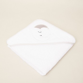 Juniors Moon Embroidered Towel with Hood - 80x80 cms