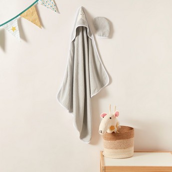 Juniors Hooded Towel and Bath Mitten - 90x75 cms