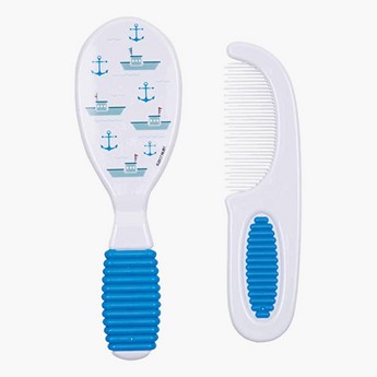 Nuby Ship Print Comb and Brush Set