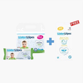 WaterWipes 240-Sheet Soapberry Baby Wipes with 16-Sheet Nose to Toe Wipes