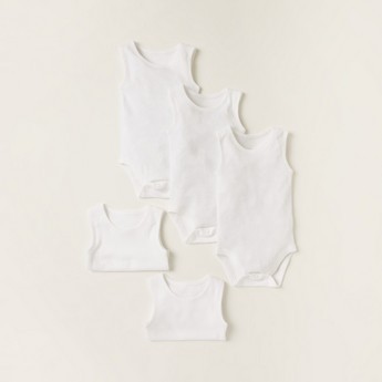 Juniors Solid Sleeveless Bodysuit - Set of 5