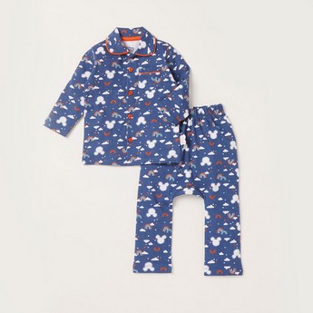 Disney All-Over Mickey Mouse Print Shirt and Pyjamas Set