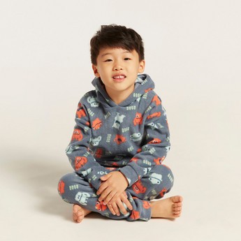 Juniors All-Over Printed Hooded Sweatshirt and Pyjamas Set