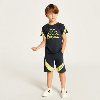 Kappa Printed Crew Neck T-shirt and Shorts Set