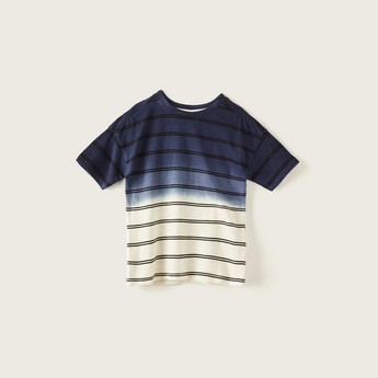 Juniors Striped T-shirt with Short Sleeves