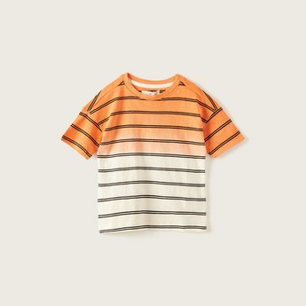 Juniors Striped T-shirt with Short Sleeves