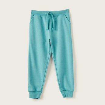 Juniors Solid Jog Pants with Pockets and Drawstring Closure