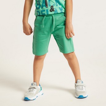 Juniors Solid Shorts with Pockets and Drawstring Closure