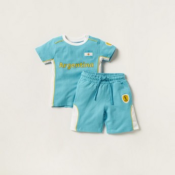 FIFA Panelled Crew Neck T-shirt and Shorts Set