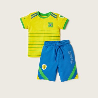 FIFA Printed Crew Neck T-shirt and Shorts Set