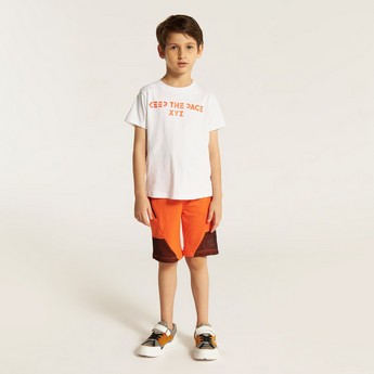 XYZ Printed Crew Neck T-shirt and Shorts Set