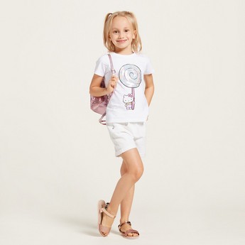 Juniors Solid Shorts with Pockets and Button Closure