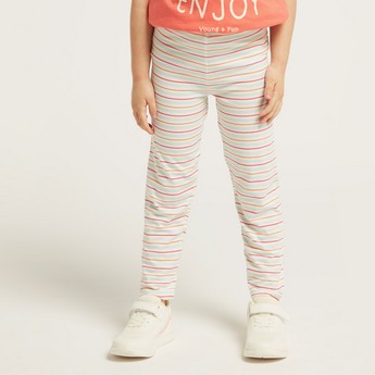 Juniors Striped Leggings with Elasticised Waistband