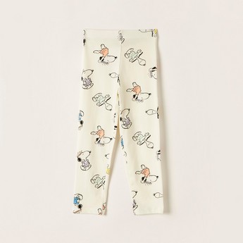 Peanuts Printed Leggings with Elasticised Waistband