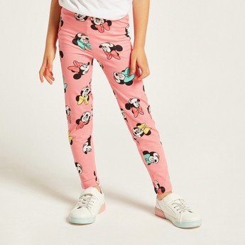 Disney Minnie Mouse Print Leggings with Elasticised Waistband