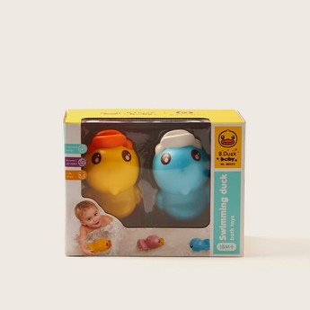 B Duck 2-Piece Wind-up Swimming Duck Bath Toy Set