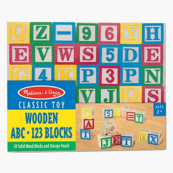 Melissa & Doug Wooden ABC-123 Blocks