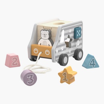 PolarB Pull-Along Shape Sorting Truck Toy