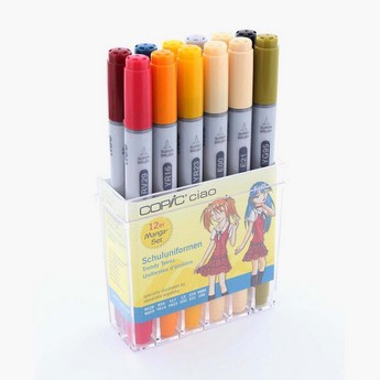 أقلام ألوان ماركر يونيفورمز سكول من كوبيك تشاو - طقم من 12 قطعة