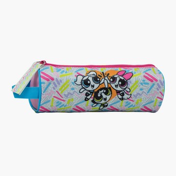 The Powerpuff Girls Print Pencil Case with Strap and Zip Closure