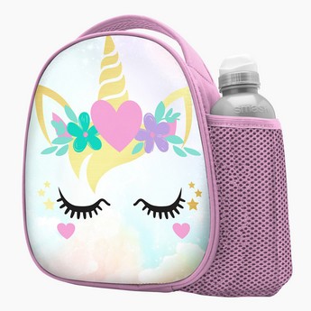 Smash Unicorn Print Lunch Bag and Bottle Set