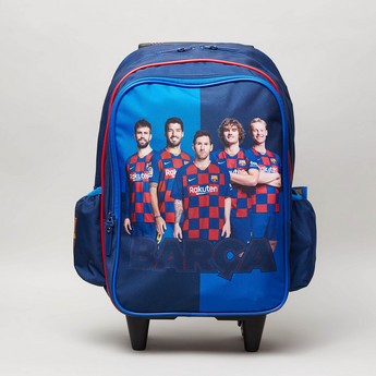 Barcelona Printed Trolley Backpack with Retractable Handle - 16 inches