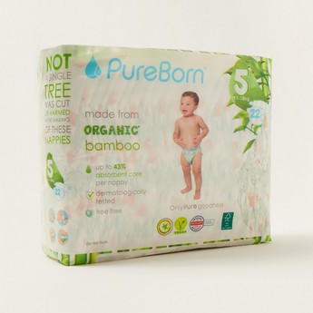 PureBorn Daisys Size 5, 22-Diapers Single Pack - 11-18 kgs