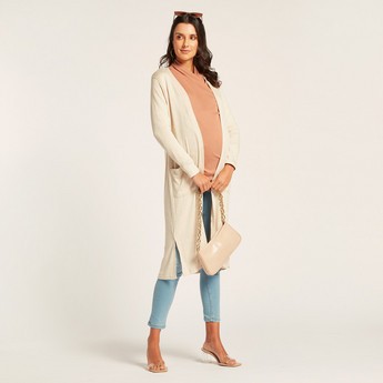 Love Mum Maternity Longline Cardigan with Pockets