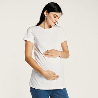 Love Mum Solid T-shirt with Short Sleeves