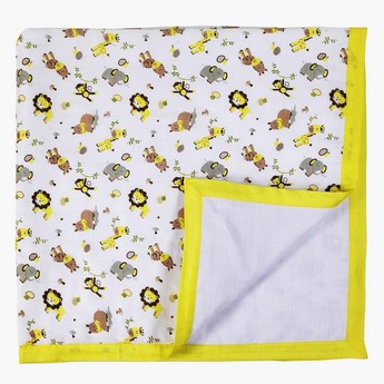 My Milestones 2-Layered Blanket Muslin Baby - Zoo Lemon Yellow