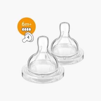 Philips Avent Classic+ Fast Flow Silicone Teats - Set of 2