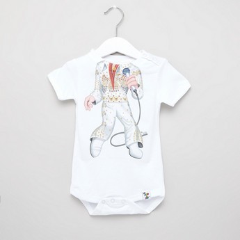 Just Add A Kids The King Print Bodysuit with Round Neck