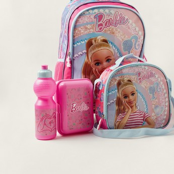 Simba 5-Piece Barbie Print Trolley Backpack Set