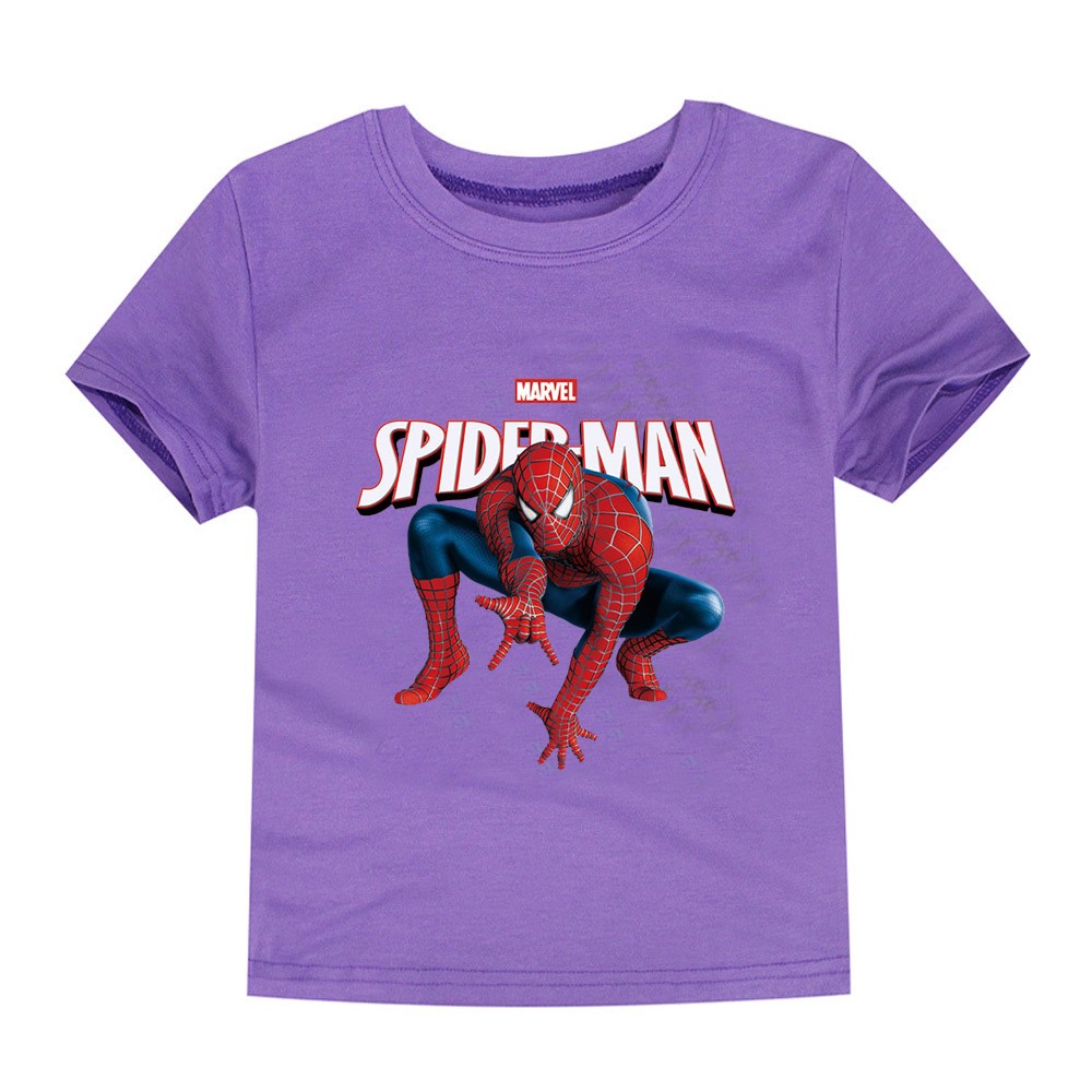 Pure cotton cartoon Disney Spiderman print boy T-shirt cotton short-sleeved children's clothing summer kids boy girl T-shirt