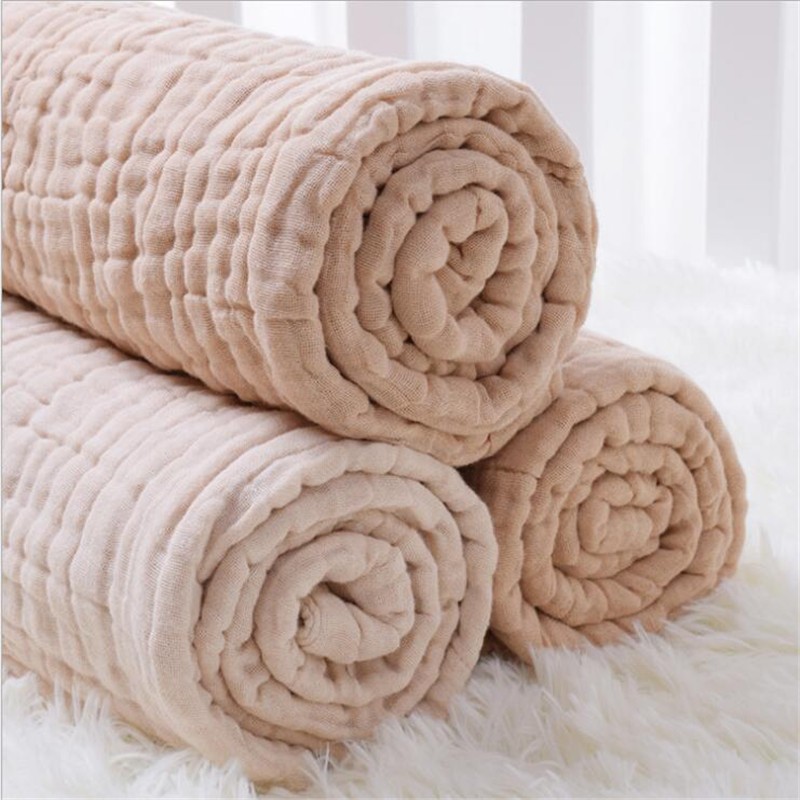 Organic Cotton Blanket Newborn Baby Stuff Gauze Swaddle Wrap Bedding Receiving Blankets Soft 6 Layer Gauze Bath Towel Sleeping