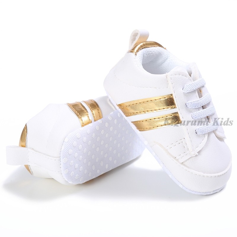 Soft Sole Leather Striped Boy Shoes Baby Girl Shoes Children Sport Running Shoes Newborn Baby First Walkers Toddler Kids Sneaker