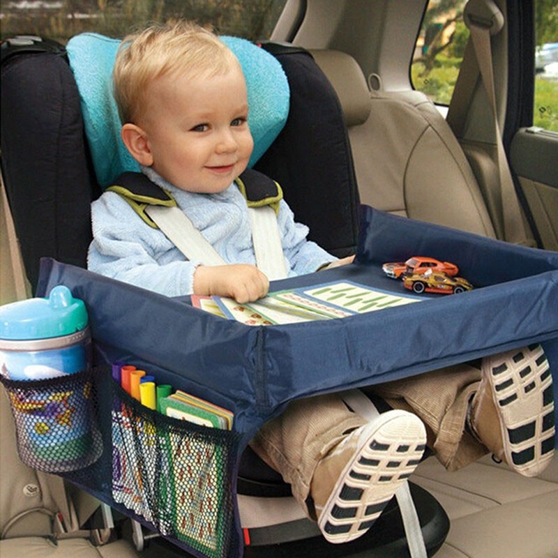 Waterproof Baby Car Seat Tray Kids Cart Toy Food Stand Desk Children Portable Table for Car New Baby Table Storage 40*35cm