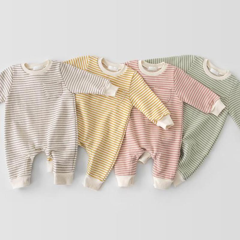 2022 Baby Cotton Soft Baby Clothes Baby Girls Boys Fashion Elegant Long Sleeve O-Neck Newborn Jumpsuit