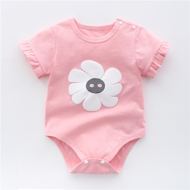 2022 Summer Baby Girls Bodysuits Cotton Cartoon Toddler Girls Rompers Newborn Baby Costume 0-3 Years Kids Infant Girl Clothes