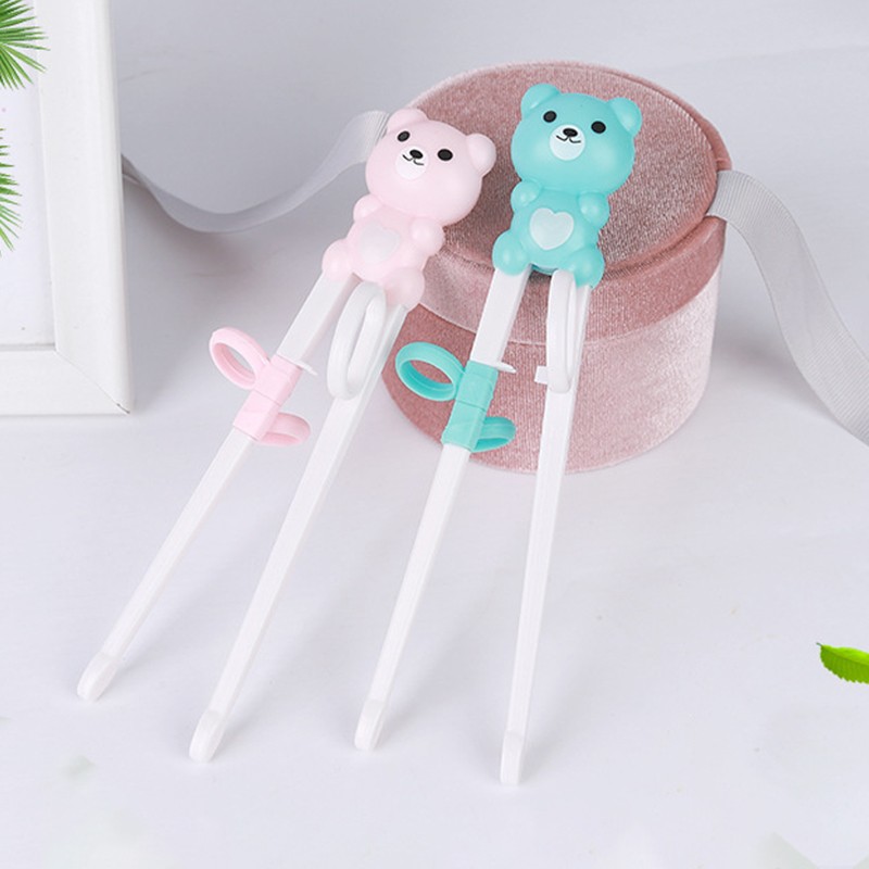 Baby Learning Chopsticks Cartoon Animal Beginner Chopsticks Portable ABS Silicone Children's Tableware Kids Training Auxiliary