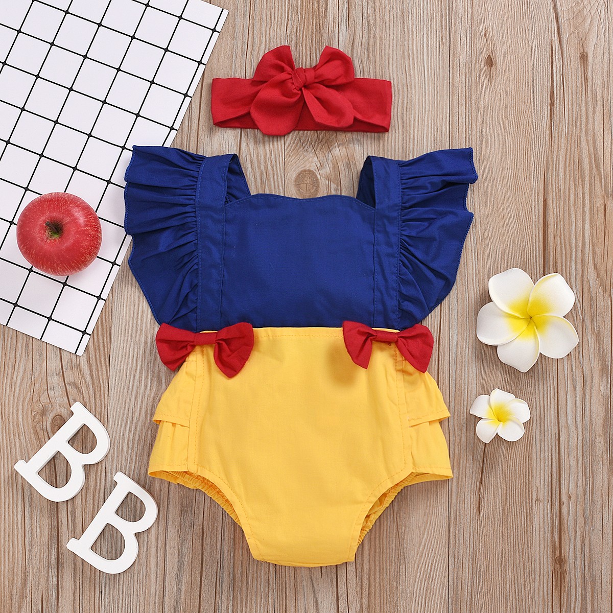 Ma & baby 0-24M Princess Newborn Baby Girls Romper Bow Ruffles Jumpsuit Sunsuit Birthday Party Baby Girls Clothes Costumes D35