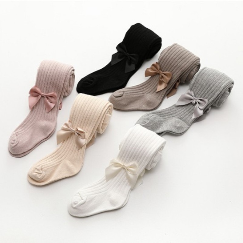 Baby Girls Pantyhose Cute Winter Clothes For Girls Bow Tie Breathable Cotton Socks Knitted Baby Socks 1-8T