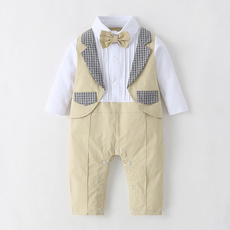 New spring and autumn boys clothes baby rompers one-piece suit children's clothing home wear