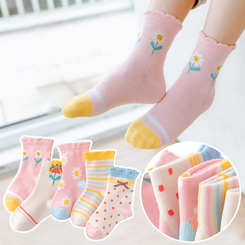 5pairs/lot Cute Cartoon Baby Girls Socks Winter Thicken Soft Kawaii Infant Toddler Socks Cotton Baby Boy Sports Socks for 1-12Y