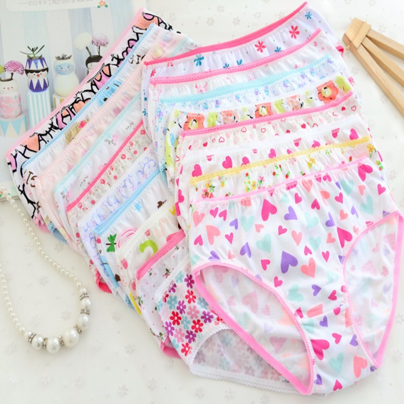 12pcs/lot Baby Girls Underwear Cotton Short Kids Panties Briefs Children Underwear 2-12Y