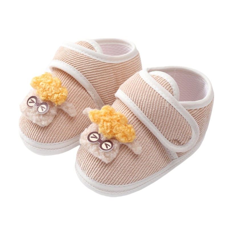 Baywell Newborn Baby Boys Girls Crib Sneakers Soft Anti-Slip Sole Toddler Warm Fluffy Casual Shoes Cartoon First Walker 0-18M